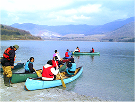 Canoe at Sorachi river
